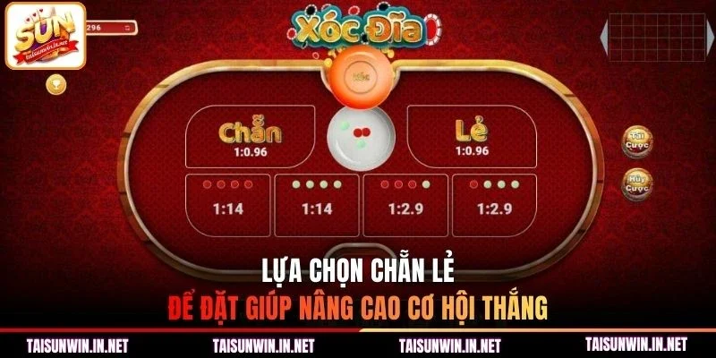 Lựa chọn chẵn lẻ để đặt giúp nâng cao cơ hội thắng