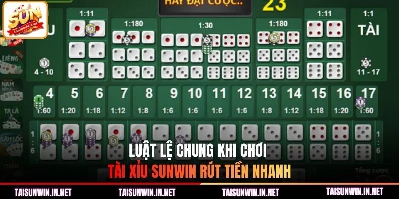 Luật lệ chung khi chơi tài xỉu Sunwin rút tiền nhanh
